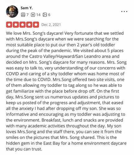 Photo of Song, Sha Daycare - Hayward, CA