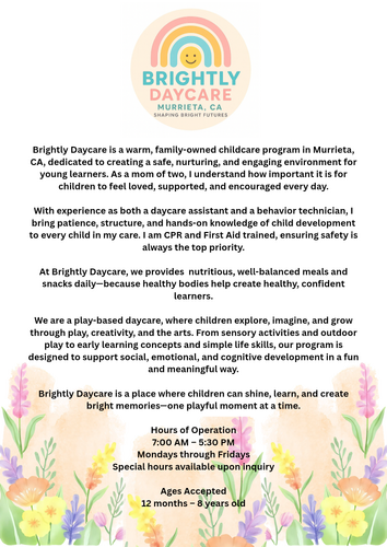 Photo of Brightly Daycare - Murrieta, CA