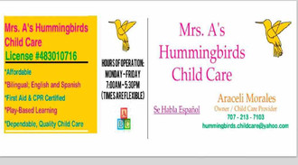 Photo of Mrs. A’s Hummingbirds Child Care