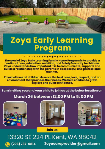 Photo of Zoya Early Learning Program Daycare - Kent, WA