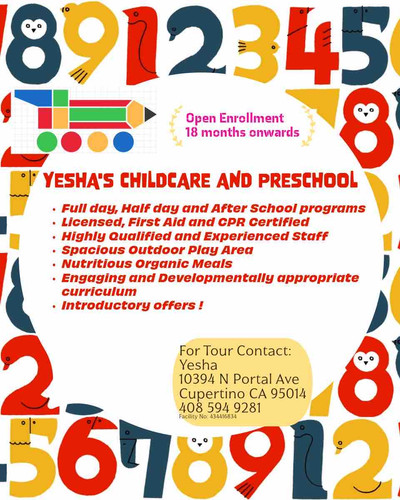 Photo of Yesha's Childcare And Preschool - Cupertino, CA