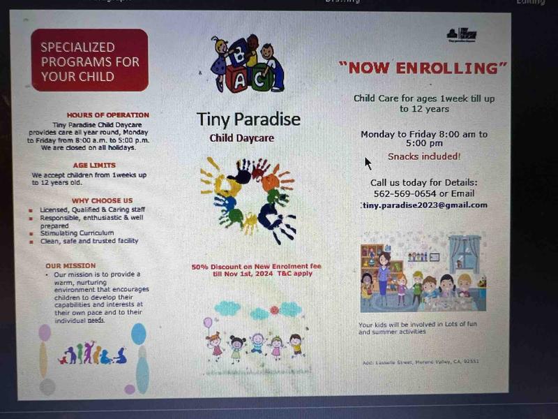 Photo of Tiny Paradise Child Day Care Daycare - Moreno Valley, CA